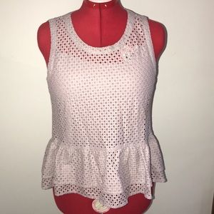 ANA light purple peplum top medium